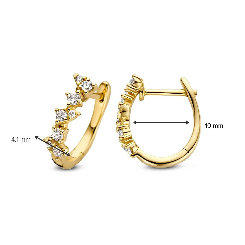 Geelgouden Oorringen met Diamant: Verfijnde Elegantie en Schitterende Luxe 0,32 crt.