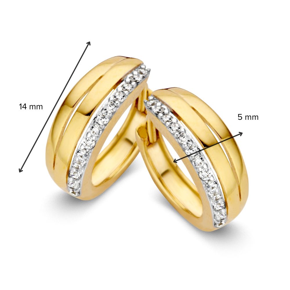Créoles en or jaune intemporelles avec des zircones