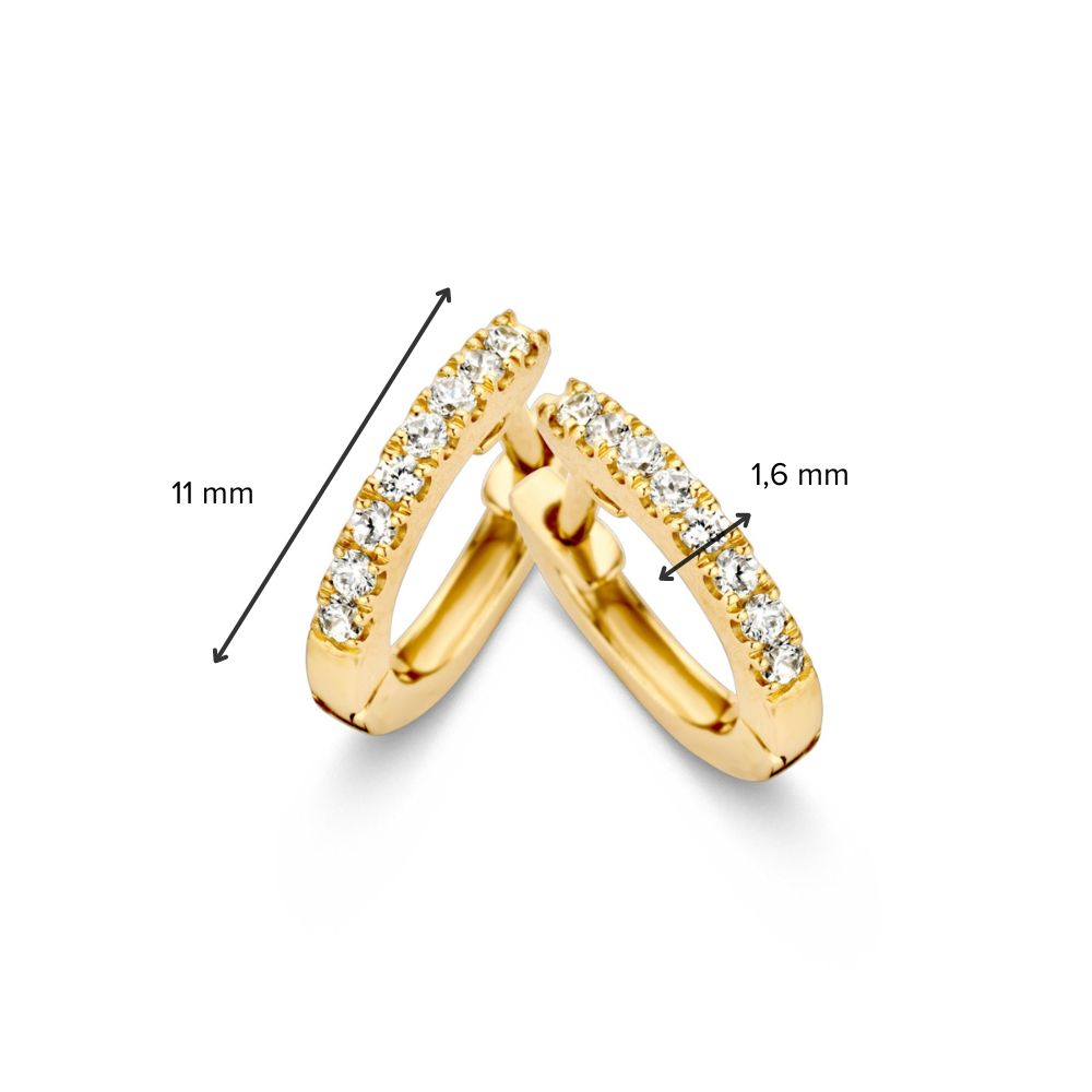 Créoles en Or Jaune Raffinées avec Zircones – Luxe Subtil pour Chaque Occasion