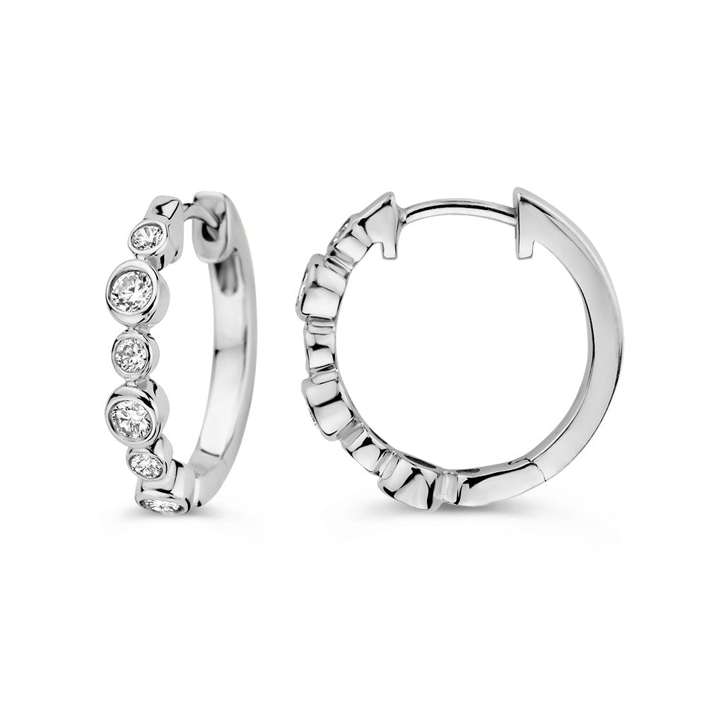 Créoles Luna 0,40 ct.or blanc