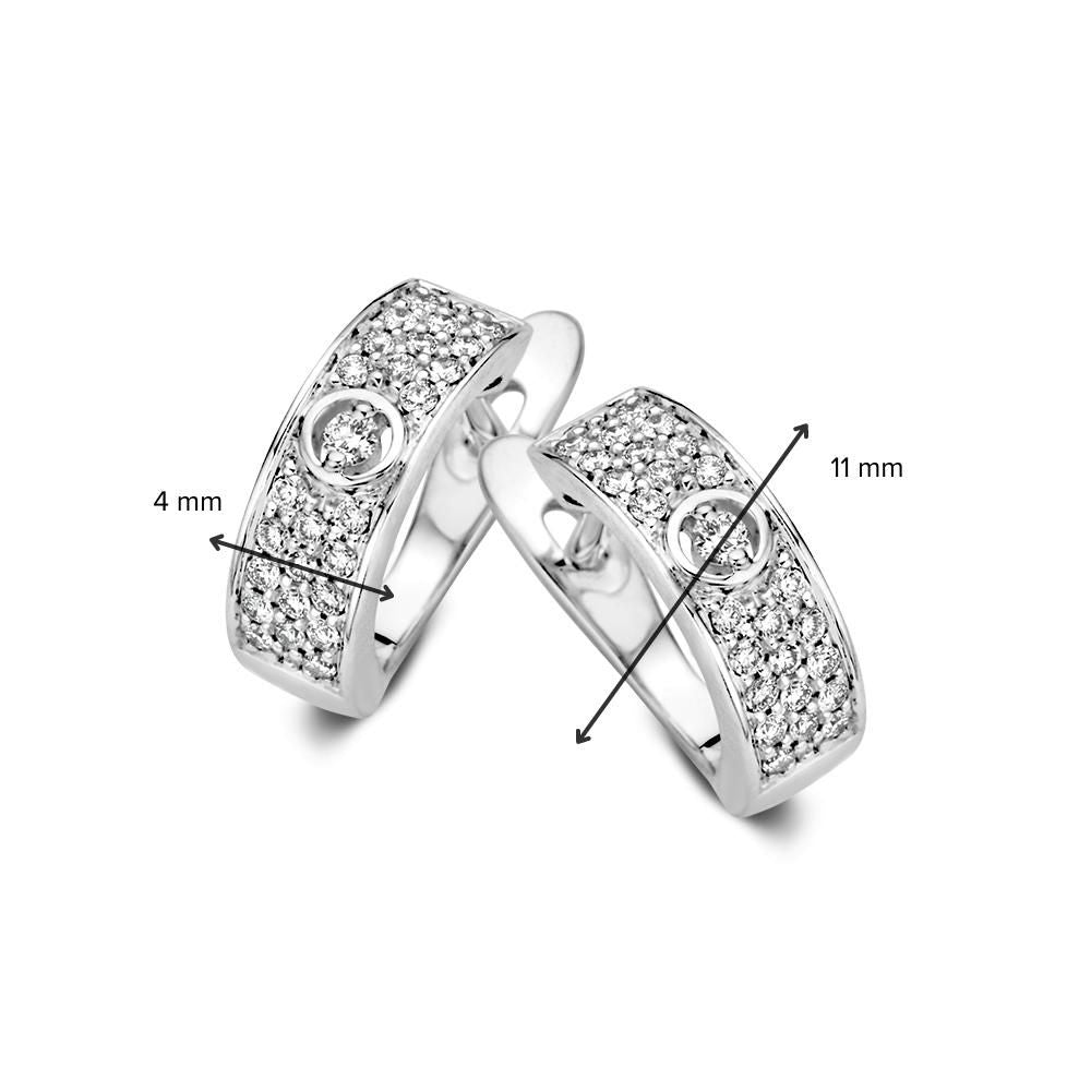Créoles en Or Blanc avec Diamants – Luxe Subtil dans Chaque Éclat 0,22 crt.
