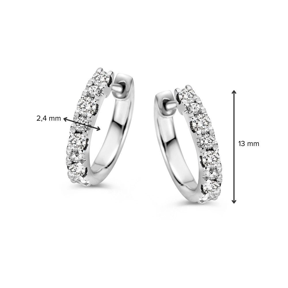 Créoles or blanc diamant 0,42 crt.