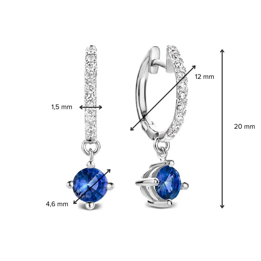 Créoles en Or Blanc 18kt avec Saphirs Bleus et Diamants – Van der Kooij Luxe