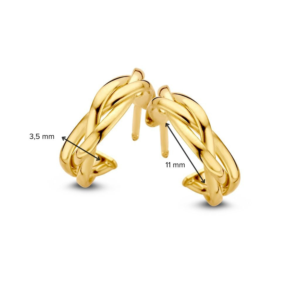 Bracelet en or bicolore 14 carats pour femme – Jaune/Blanc – 19 cm