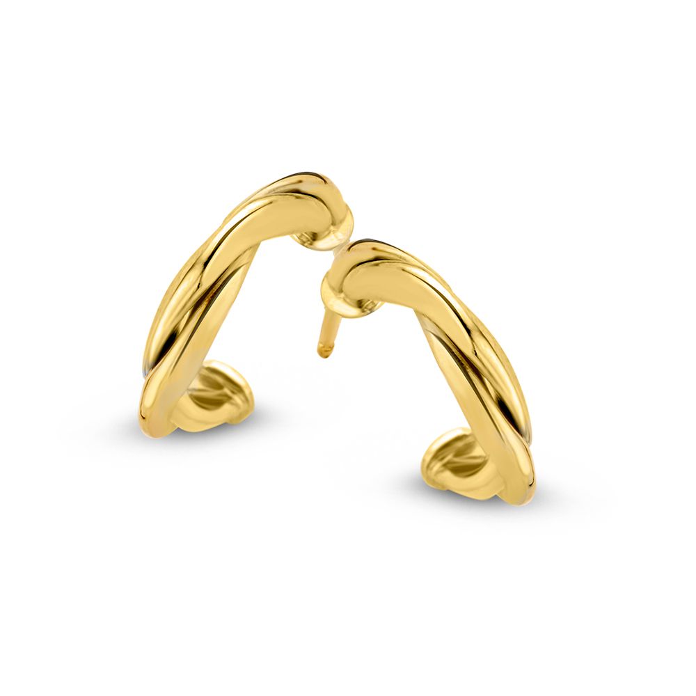 Boucles d'oreilles en or jaune 14K, 10 mm, au design subtil et élégant.