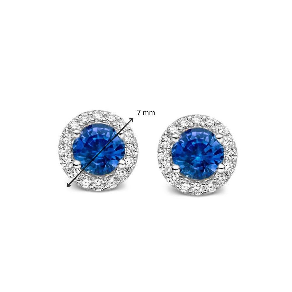 Bague en Or Blanc 18kt avec Saphir Bleu et Diamant – Van der Kooij Bijou de Luxe