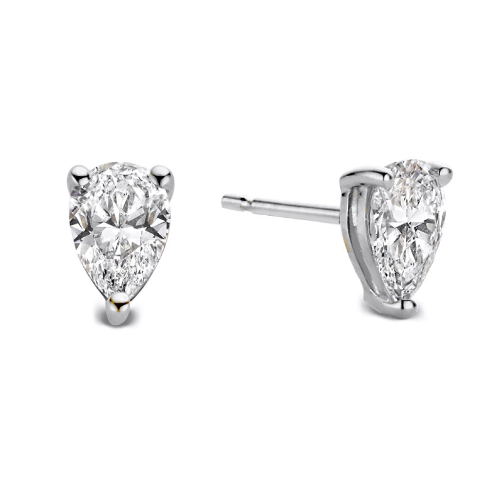 Boucles d'oreilles Ava 1,00 crt. or blanc