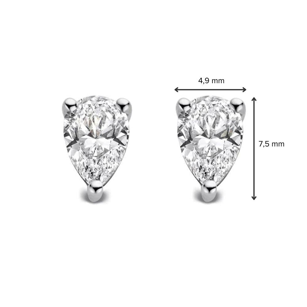 Boucles d'oreilles Ava 1,00 crt. or blanc