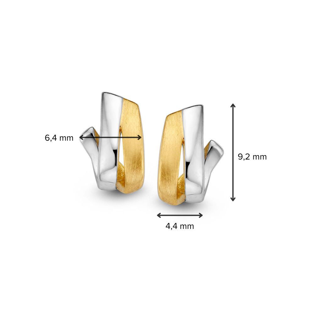 Boucles d'oreilles en or bicolore 14 carats – Fini mat/poli sans pierre