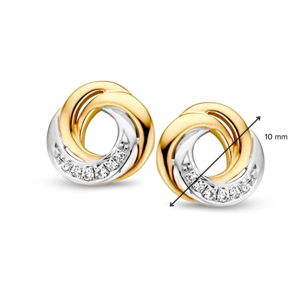 Bague en Or Jaune et Or Blanc avec Diamant Brillant – 14 Carats, 0.06 Carat Total – Livraison Gratuite