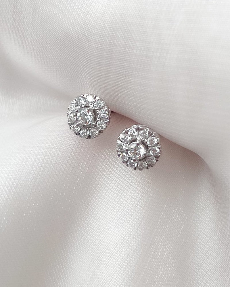 Boucles d'oreilles Emma 0,20 crt. or blanc