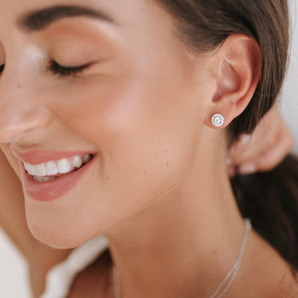 Boucles d'oreilles Emma 0,60 crt. or blanc