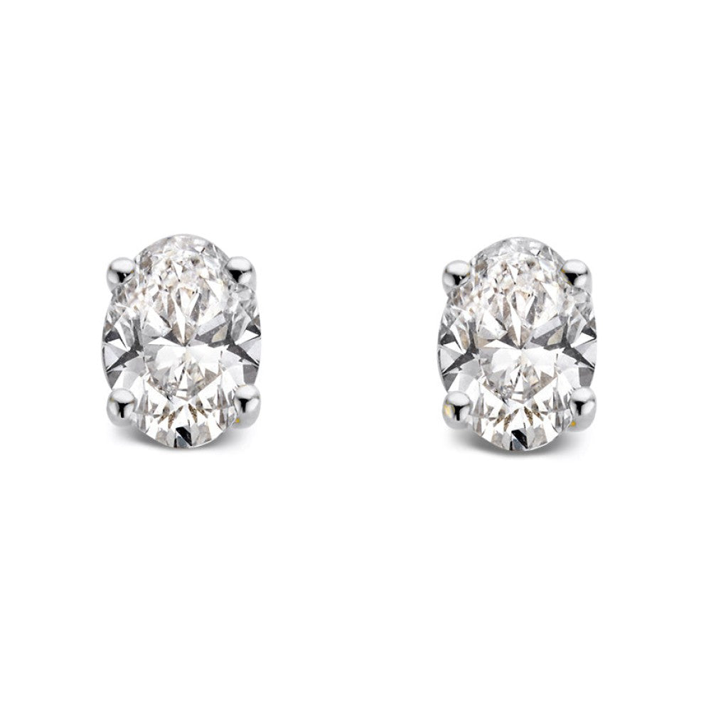 Boucles d'oreilles Franky 1,00 crt. or blanc