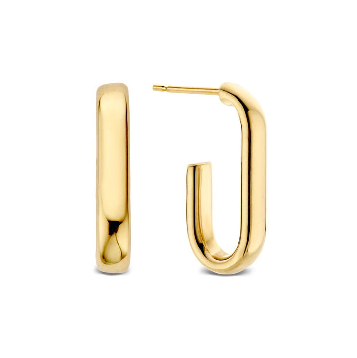 14K Geelgouden Oorringen met Ovaal Design 21mm x 4mm