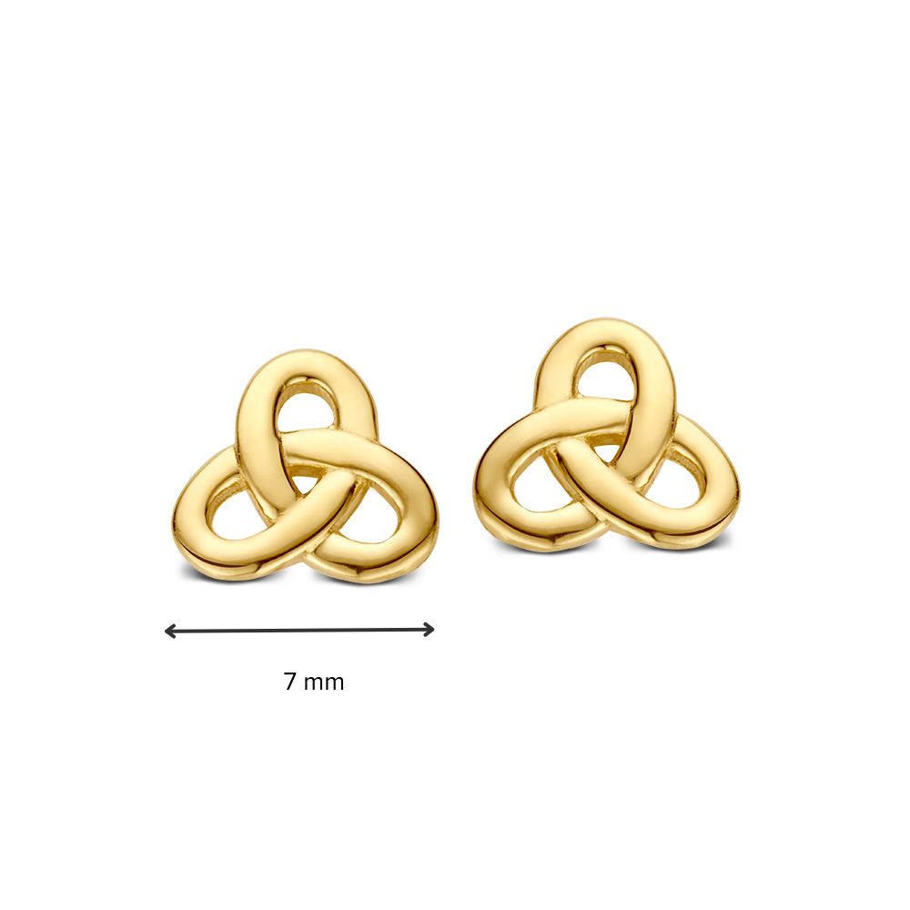 Puces d'oreilles en or jaune 14K - Boucles d'oreilles intemporelles pour femme