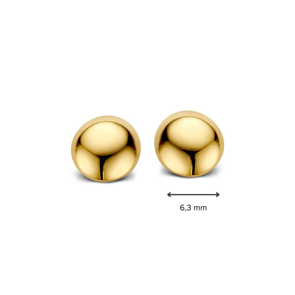 Puces d'oreilles en or jaune 14K avec forme demi-sphérique