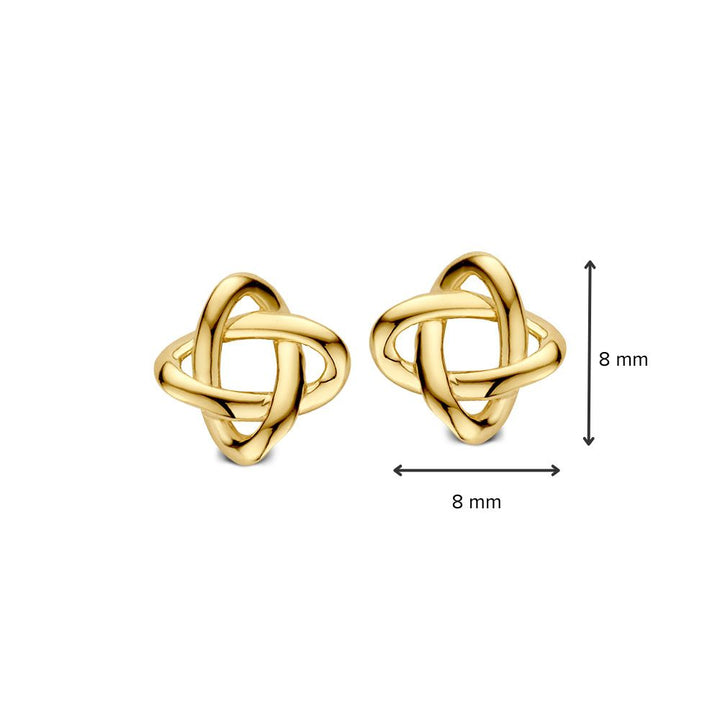 14K Geelgouden Oorstekers, Gevlochten Model