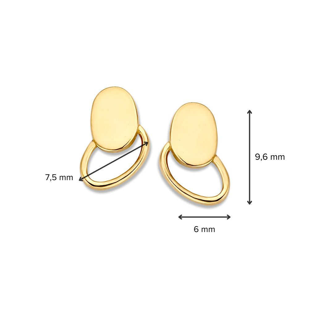 Puces d'oreilles en or jaune 14K 10mm – Élégance minimaliste raffinée
