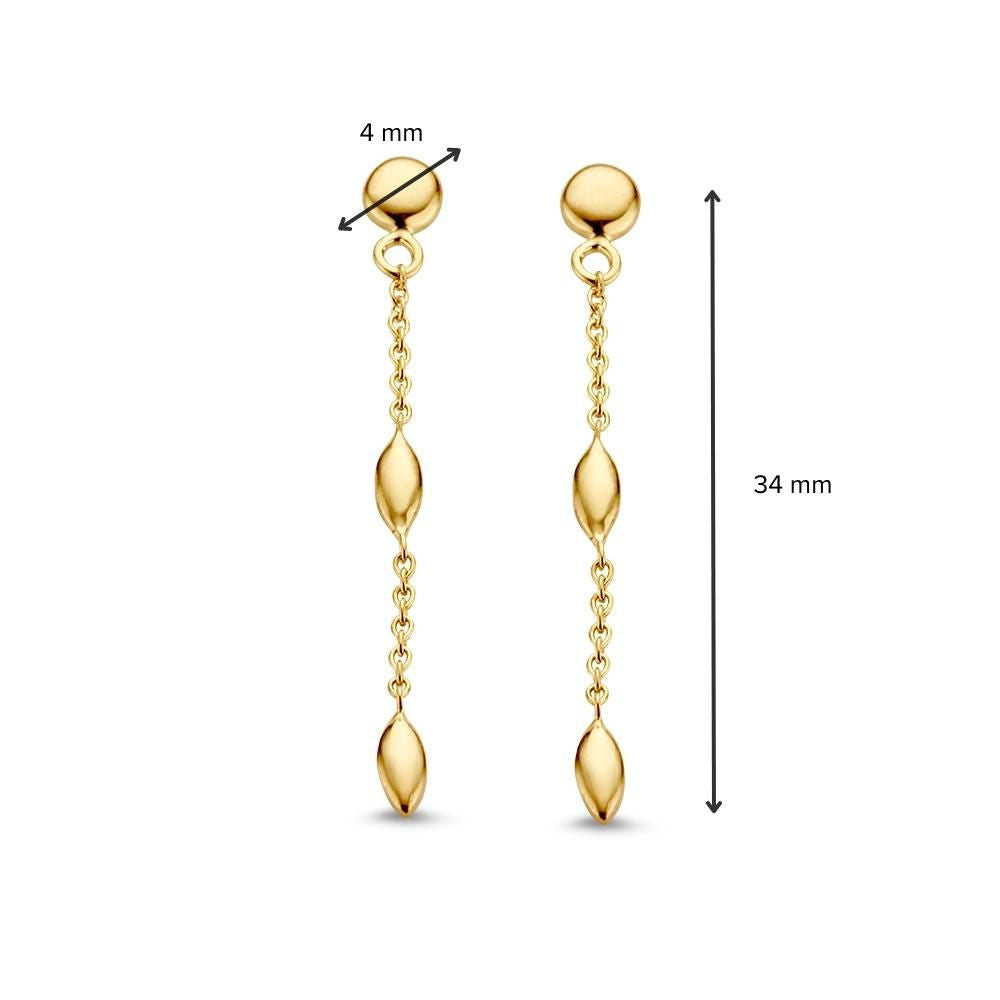 Boucles d'oreilles en or jaune 14K 34mm – Boucles d'oreilles raffinées et intemporelles pour femme