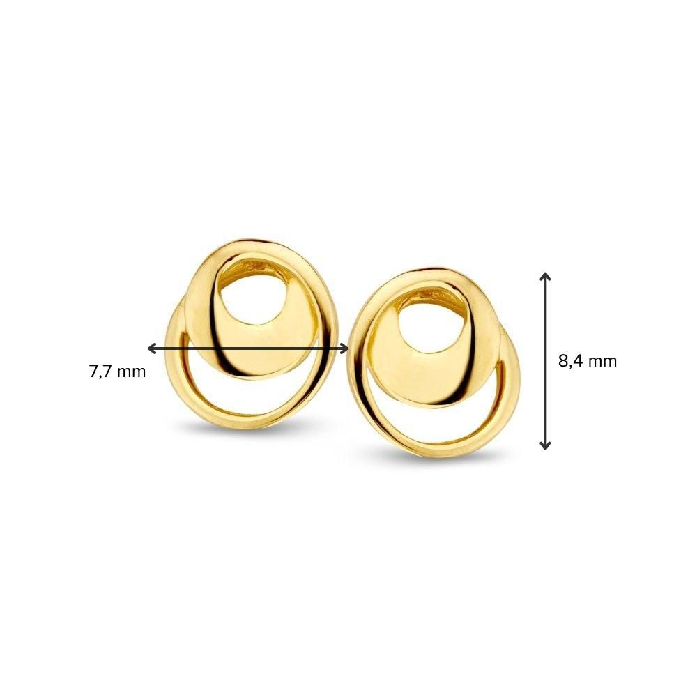 Puces d'oreilles en or jaune 14K 8mm - Simple et Élégant