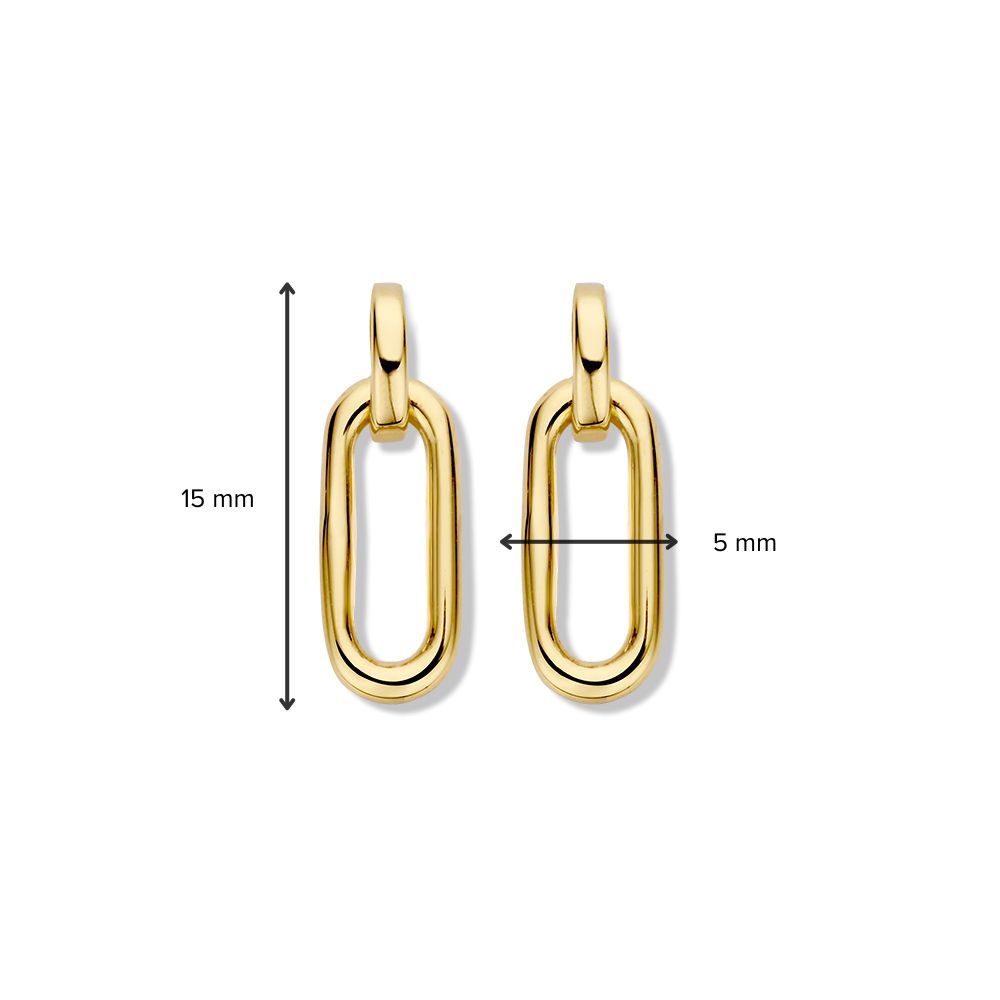 Puces d'oreilles en or jaune 14K avec maille paperclip