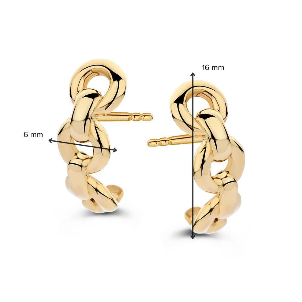 Puces d'oreilles en or jaune avec motif de maille en or 14 carats