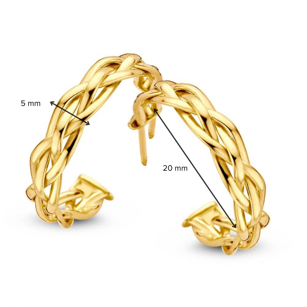 Puces d'oreilles en or jaune 14K 20mm - Élégance Simple