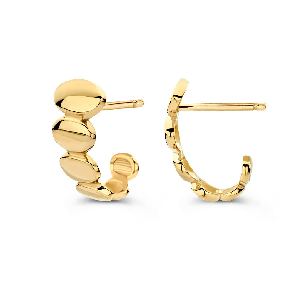Boucles d'oreilles en or jaune avec design à billes - luxe 14 carats pour femme
