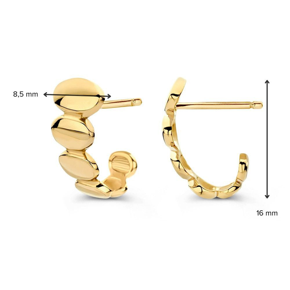 Boucles d'oreilles en or jaune avec design à billes - luxe 14 carats pour femme