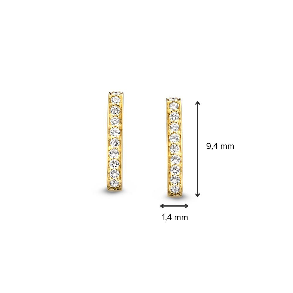 Boucles d'oreilles en or jaune avec diamant en or 14 carats