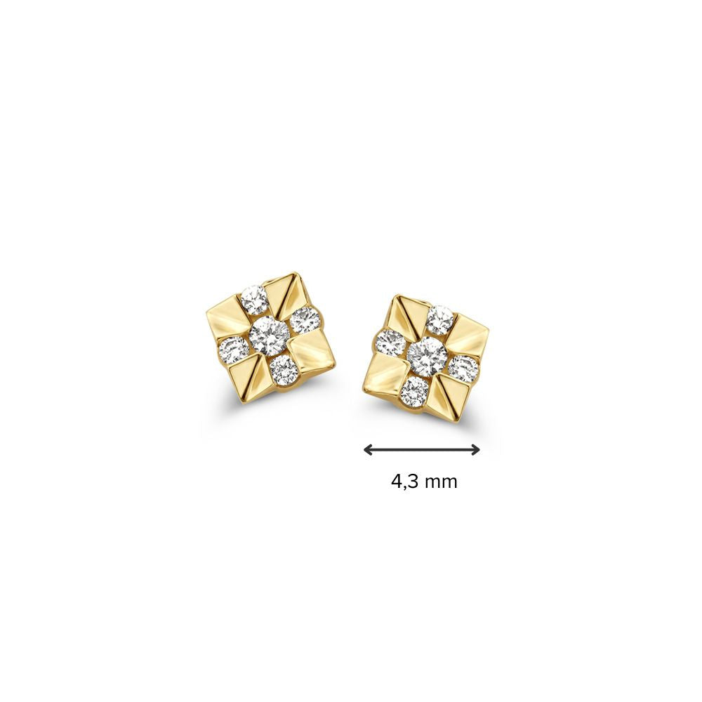 Puces d'oreilles en or jaune avec diamant en or 14 carats – Luxe intemporel