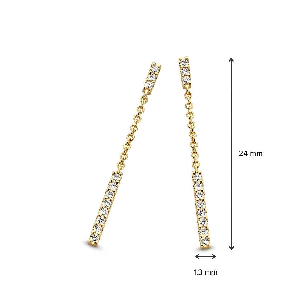 Puces d'oreilles en or jaune avec diamant de 0,12 crt. – Élégance subtile