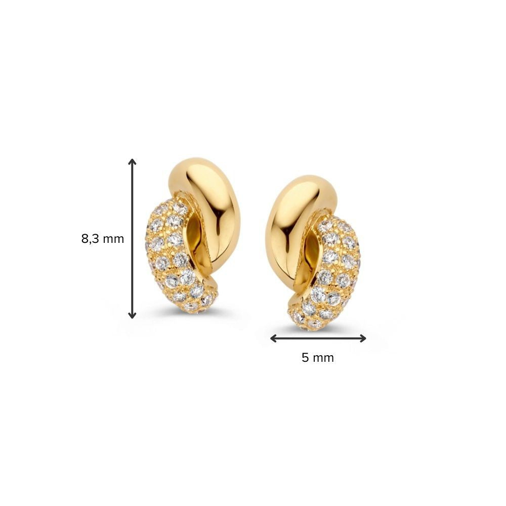 Boucles d'oreilles en or jaune élégantes avec diamants, 0.15ct – Bijoux intemporels pour femme