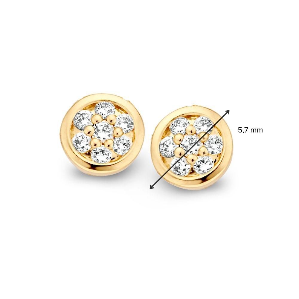 Puces d'oreilles en or jaune avec diamant de 0,18 ct. – Élégantes