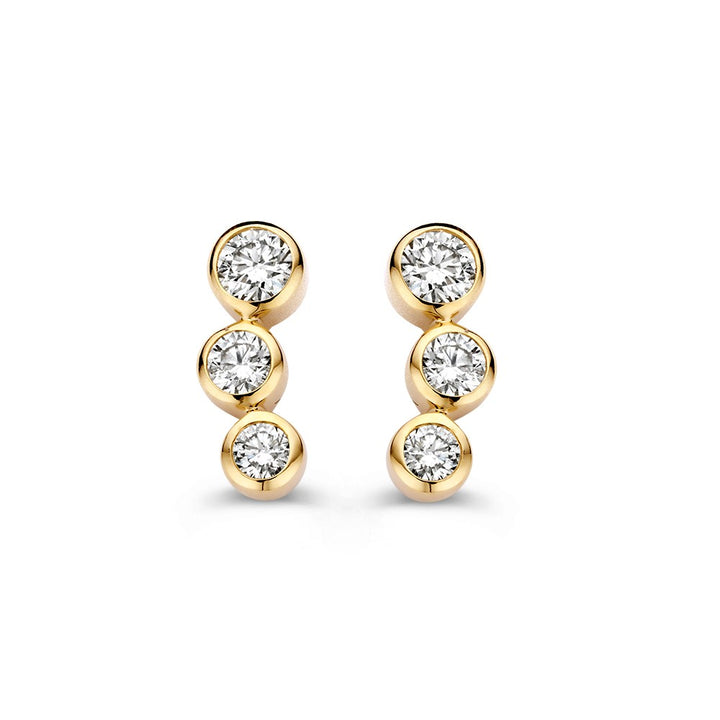 Refined 14k Yellow Gold 'Bubbles' Earrings with 0.34ct Brilliant Cut Diamonds