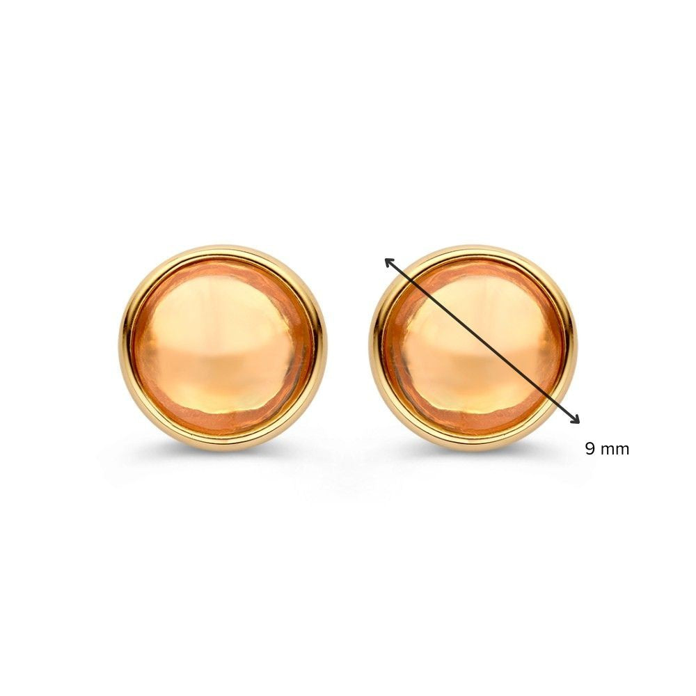 Puces d'oreilles en or jaune avec citrine – Accents orange éclatants pour femme