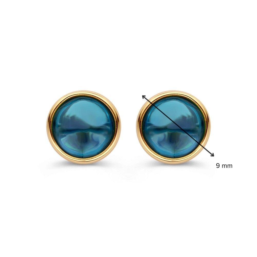 Boucles d'oreilles en or jaune avec topaze - Boucles d'oreilles élégantes pour femme