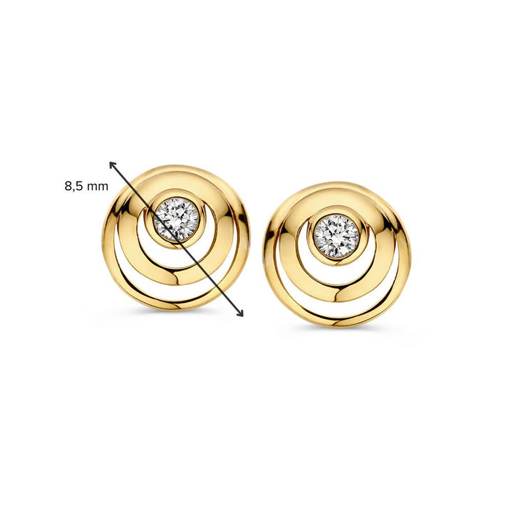 Geelgouden Oorstekers met Zirkonia – 14 Karaat, Elegant en Tijdloos