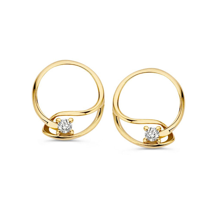Geelgouden Oorstekers met Zirkonia – 14 Karaat, Tijdloos en Elegant