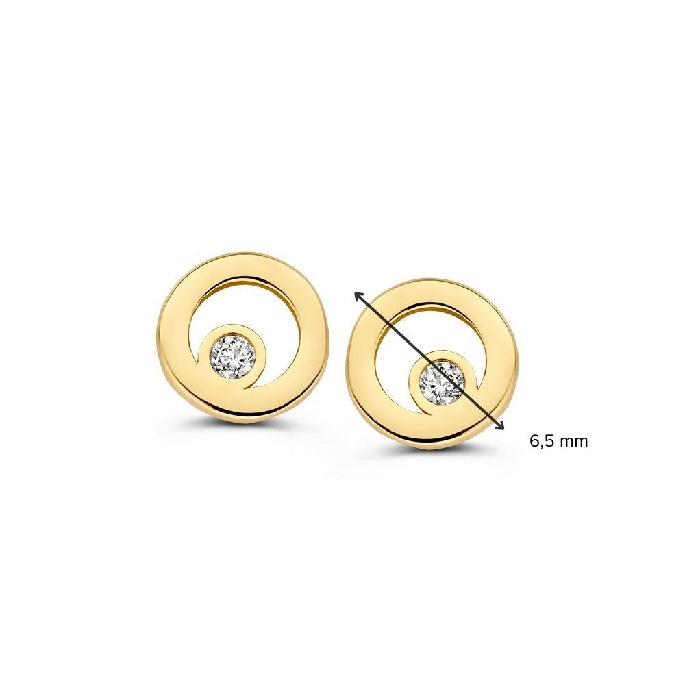 Créoles en or jaune avec zircone | Or 14 carats | Van der Kooij