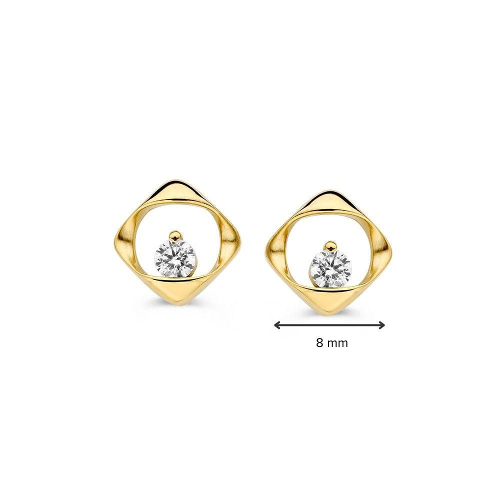 Boucles d'oreilles or jaune zircone