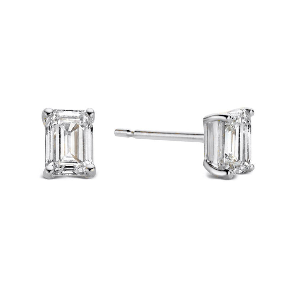 Boucles d'oreilles Nora 0,50 crt. or blanc