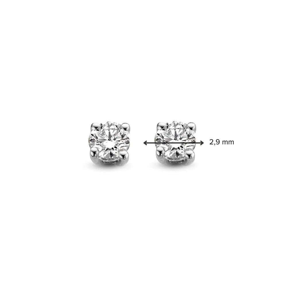Boucles d'oreilles Olivia 0,20 crt. or blanc