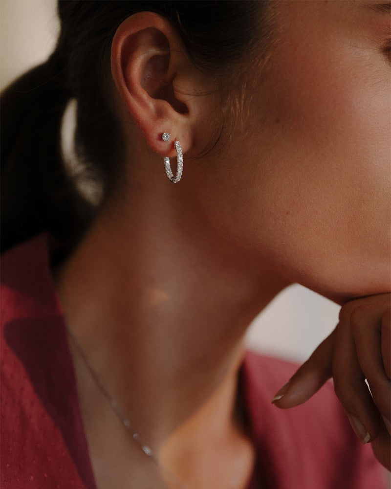 Boucles d'oreilles Olivia 0,30 crt. or blanc