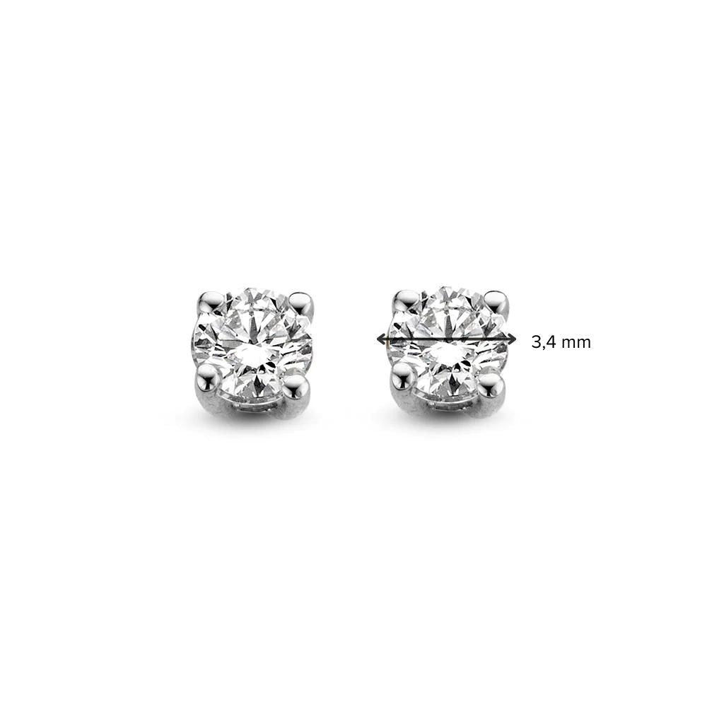 Boucles d'oreilles Olivia 0,30 crt. or blanc