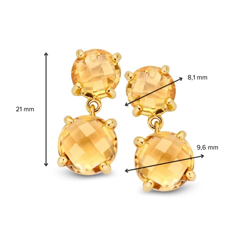 Boucles d'oreilles en or jaune avec citrine – Bijou éclatant aux accents orange pour femme