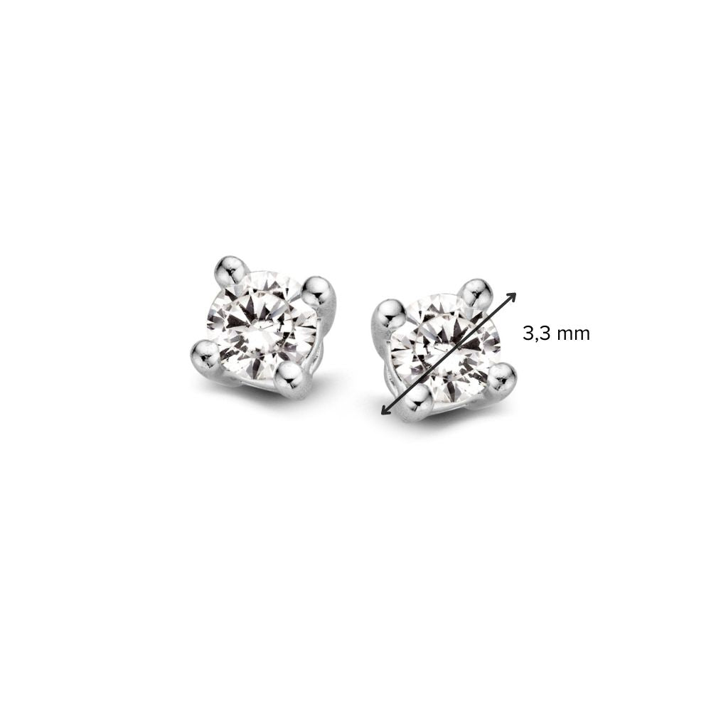 Puces d'oreilles en or blanc 14 carats avec 2x 0,16ct diamants brillants