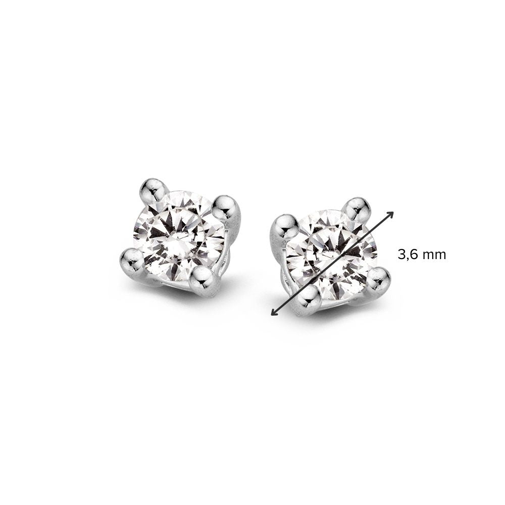 Puces d'oreilles en or blanc avec diamant – 0.40 carat total, or 14 carats, taille brillant