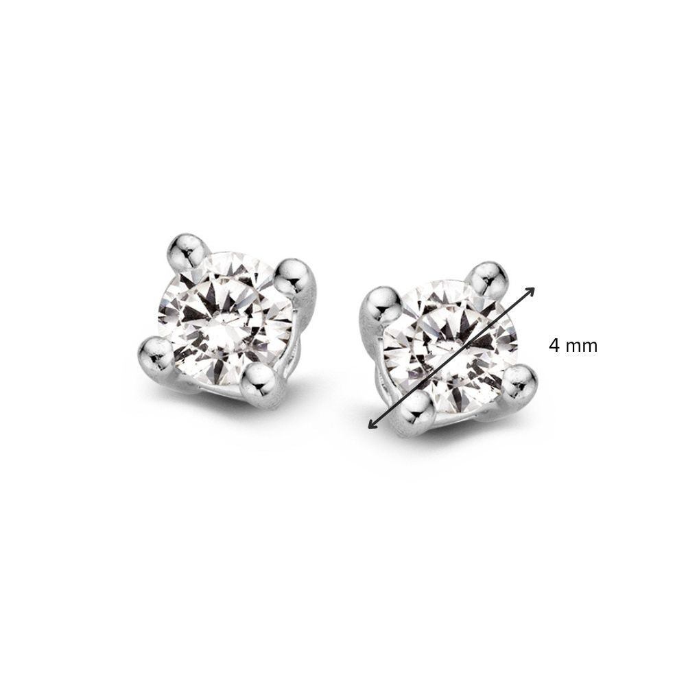 Puces d'oreilles en or blanc avec diamant – 0,50 carat total, or 14 carats, taille brillant