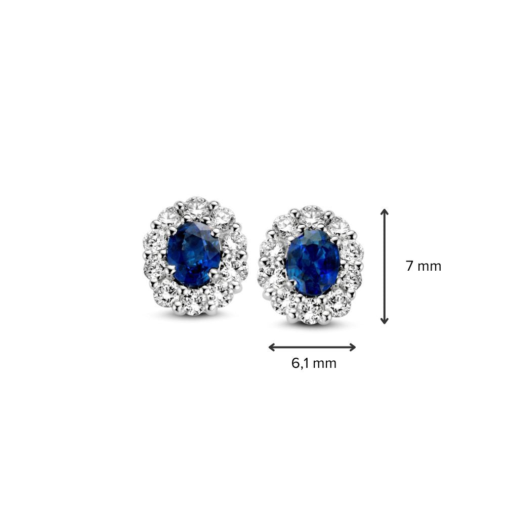 Boucles d'oreilles en Saphir et Diamant en or blanc 14K – Luxe Entourage